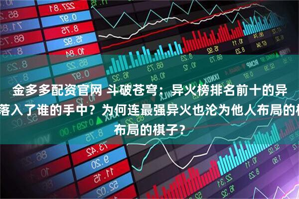 金多多配资官网 斗破苍穹：异火榜排名前十的异火都落入了谁的手中？为何连最强异火也沦为他人布局的棋子？
